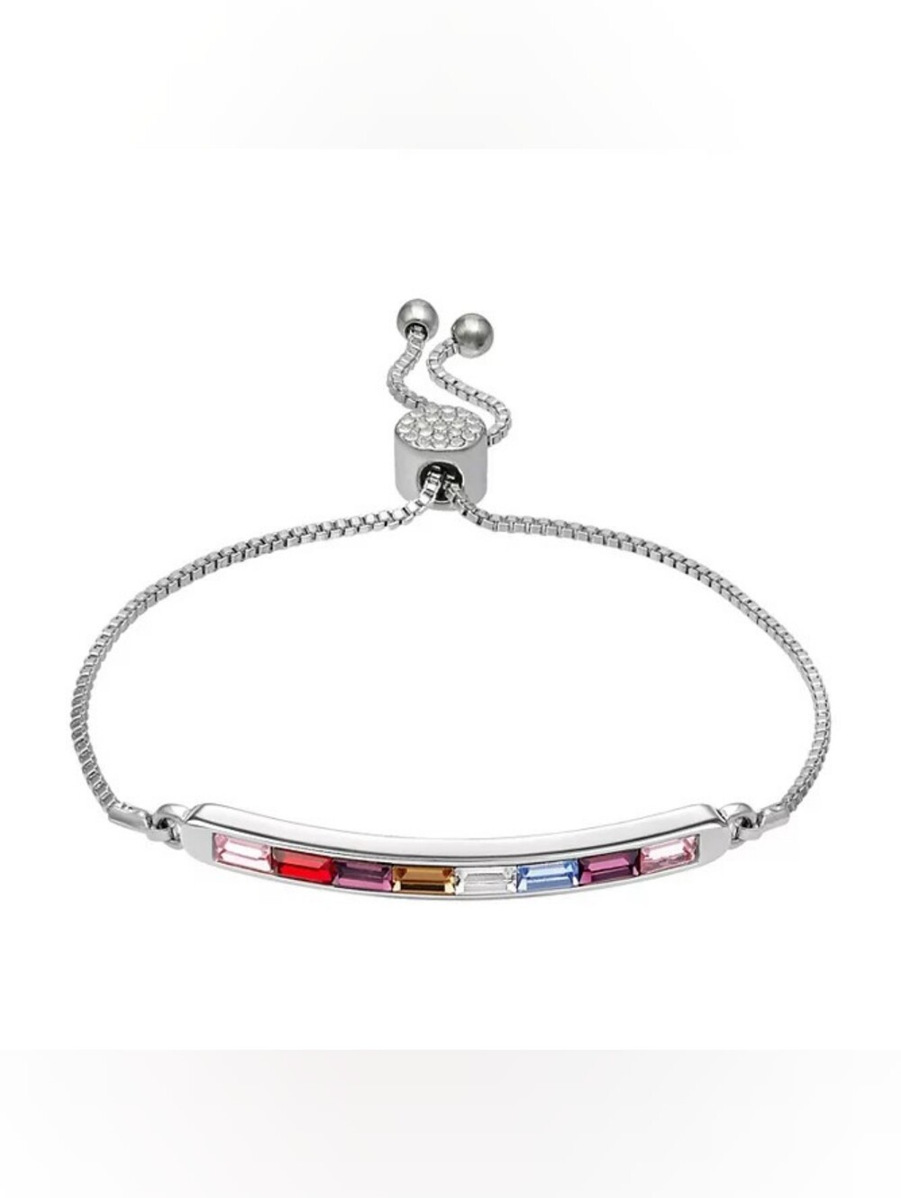 Brilliance Rainbow Crystal Bar Bracelet